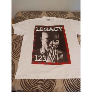 Men's 2Pac Legacy 123  Casual Tee Short Sleeve Crew  T-Shirt - Size XL / White